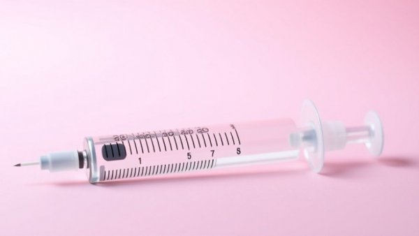 Medical syringe isolated on pastel gradient backdrop related to FDA Depo-Provera Brain Tumor Warning