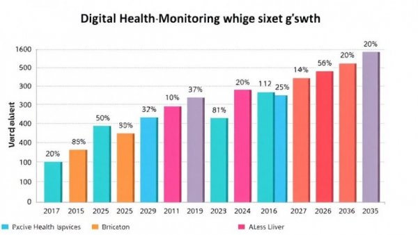 Digital health monitoring devices market growth chart from 2025 to 2035.
