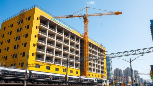 Michigan City construction updates with crane and building.