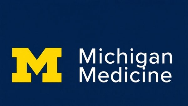 Michigan Medicine logo with yellow M and bold blue text.