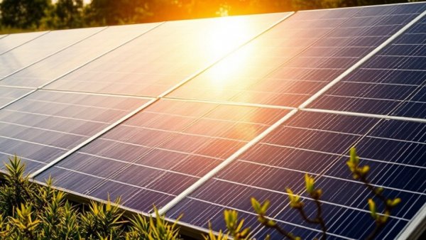 Close-up of solar panels reflecting light in a green setting for Hawaiʻi contractor training program 2026.