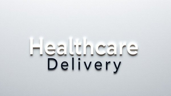 Elegant healthcare delivery text on silver background, Michigan healthcare delivery services.