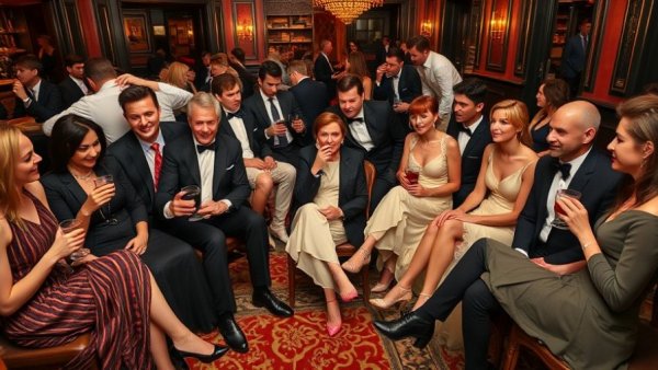 Strategies for social anxiety management in seniors: Elegant social gathering.