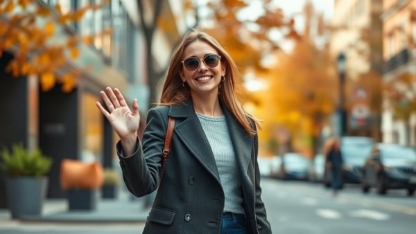 Chic individual walking confidently, promoting glp-1 body positivity, urban setting