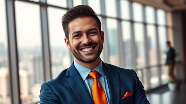 Confident man in an office representing Michigan real estate advisory services.