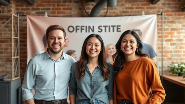 Three people smiling in front of promotional backdrop, Best City to Start a Business
