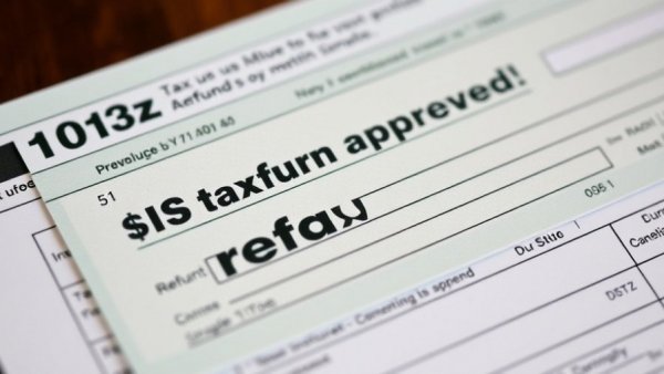 US tax refund check on Form 1040 hints at senior tax deduction impact.