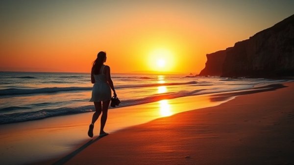 Live music events in Muskegon: serene beach sunset walk.