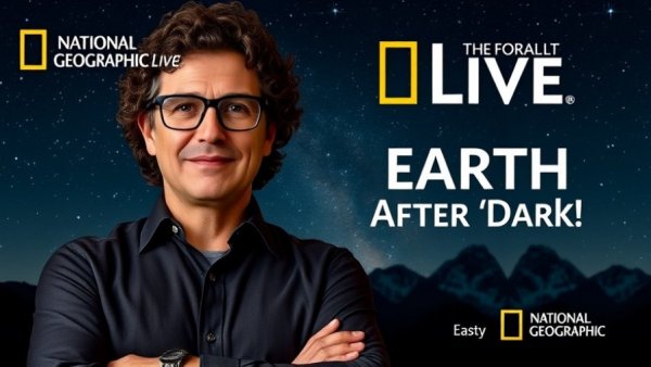 National Geographic Live Earth After Dark poster featuring presenter.