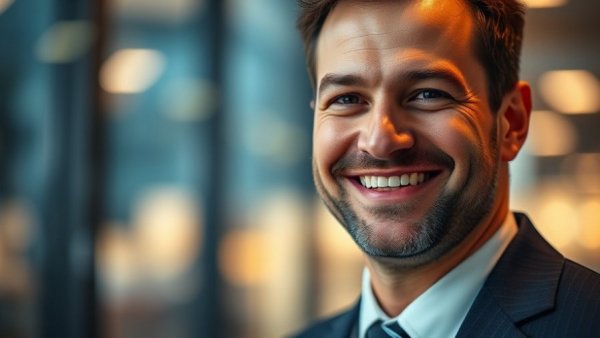 Business professional smiling, representing executive changes in real estate.