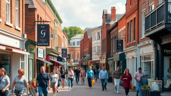 Street view of one of the best small towns in Michigan for retirees.