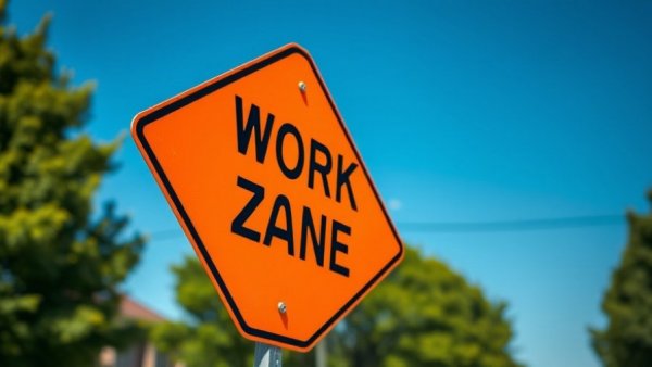 Work zone sign in Michigan transportation construction update.