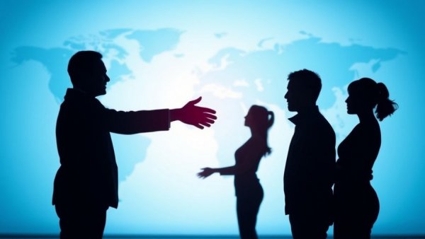 Global handshake silhouette depicting Egypt-Australia economic relations.