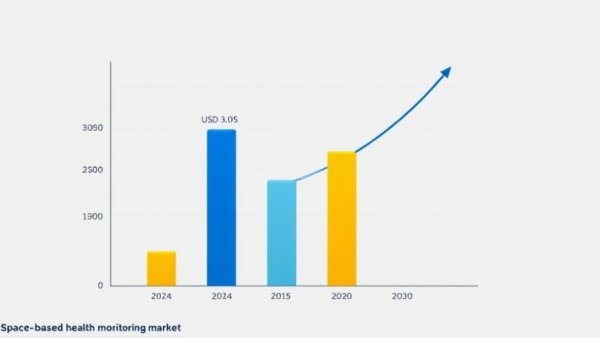 Space-based health monitoring market growth forecast bar graph.