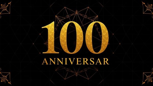 Elegant 100th anniversary design for Florida real estate celebration.