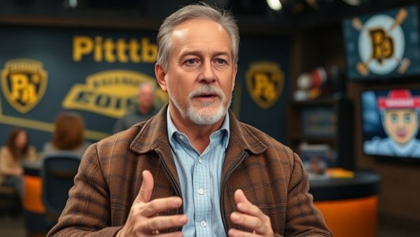 Sports host discussing Pittsburgh Steelers coaching change on TV show.