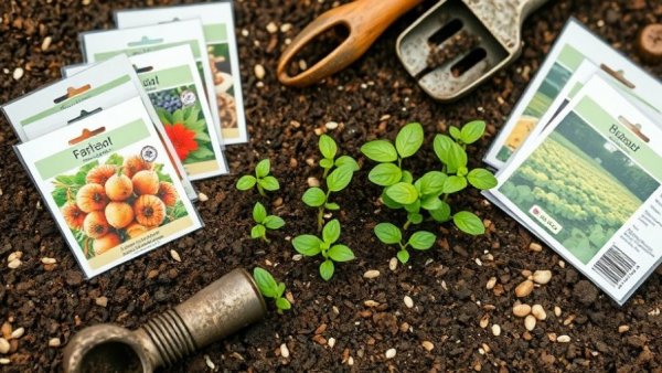 Winter sowing failures with seedlings and seeds in soil.
