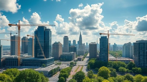 Michigan brownfield redevelopment projects in urban landscape with construction.