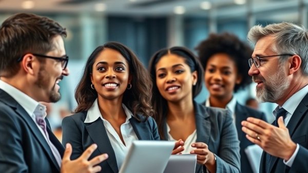 Business experts discussing AI's role in business transformation.