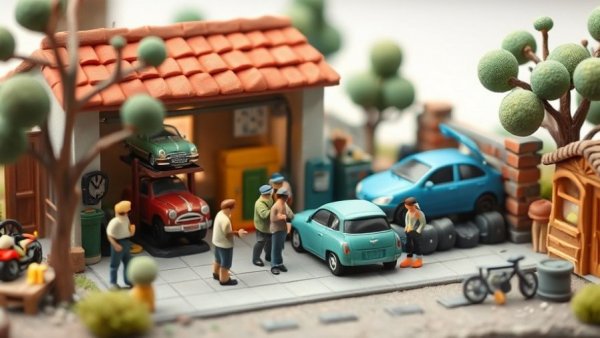 O'Reilly Automotive investment analysis in clay-style auto repair scene.