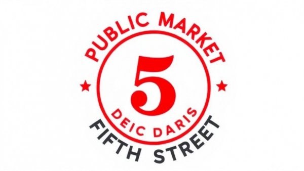 Fifth Street Public Market logo with bold number 5 design.