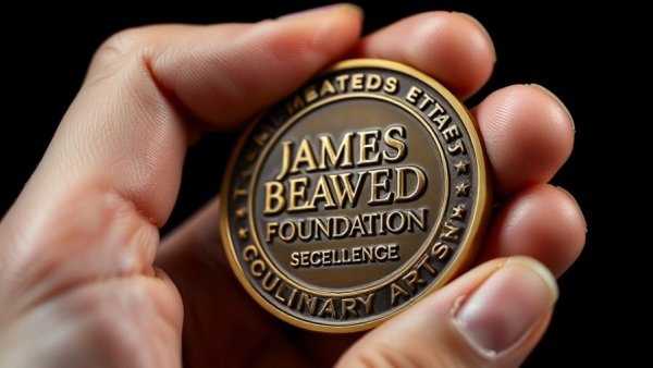 James Beard Foundation medal highlighting dining excellence.