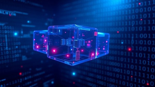 Futuristic 3D cubes symbolizing Artificial Intelligence in Mechanical Contracting.