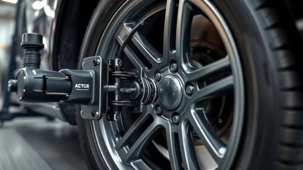 Car wheel alignment setup, vehicle maintenance during extreme snowstorm.