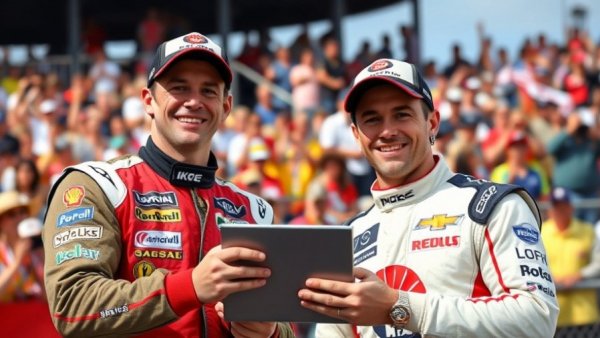 Race car drivers celebrate on podium amidst unprecedented changes in Formula 1 2026.