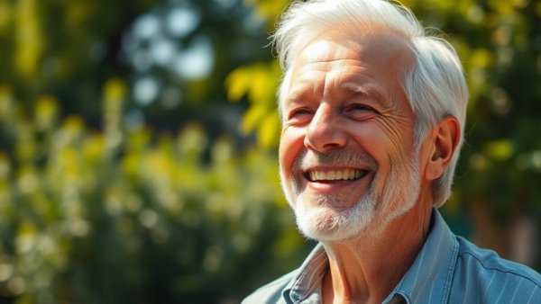 Smiling older man outdoors, related to real estate in Solano County.