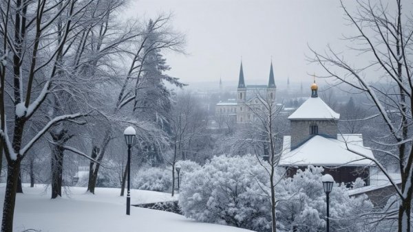 Historical Michigan winter scene with record cold temperatures.