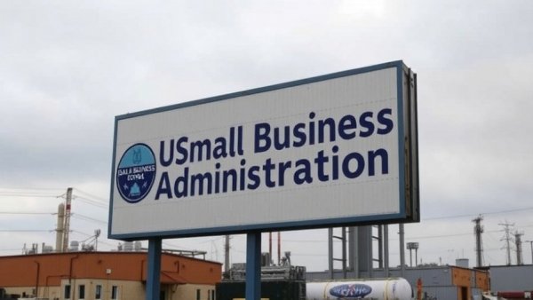 Irrigon business incubator project sign with overcast sky.