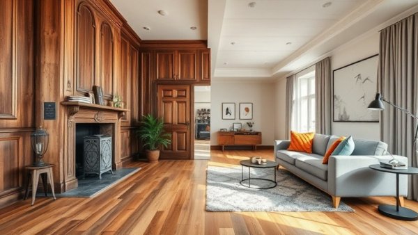 California real estate room transformation, vintage to modern design comparison.