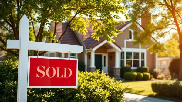 A 'SOLD' sign in front of a house in Middlesex County home sales.