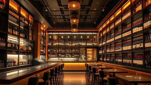 Elegant wine bar showcasing stylish atmosphere in Michigan