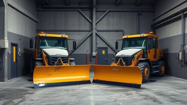 Parked snow plows indicating snow removal delays in Bethesda.