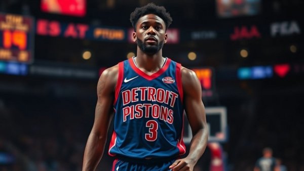 Detroit Pistons player shows confidence on court, highlighting bench performance.