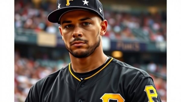 Focused MLB veteran player on field, stadium background.
