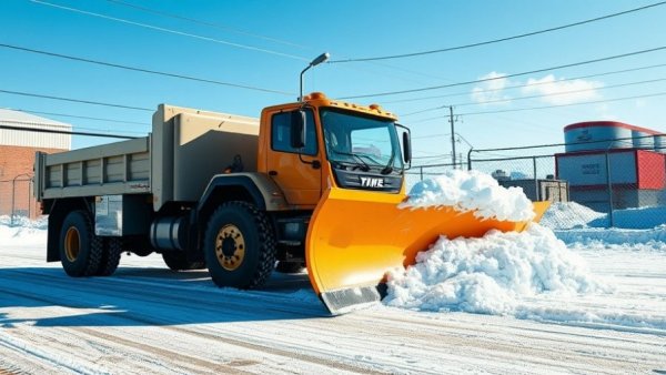 Efficient snow removal services in Muskegon by plow truck.