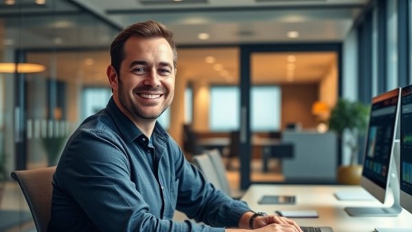 Seaport Real Estate Market Update 2026: Smiling man in office.