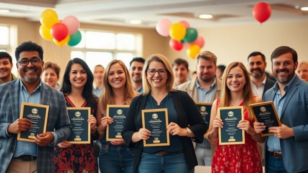 Delaware EDGE Grants Webinar awardees celebrate with plaques and balloons.