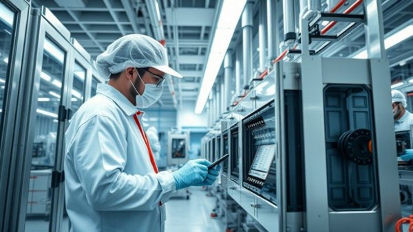 Professionals in cleanroom overseeing quality assurance in BESS projects.