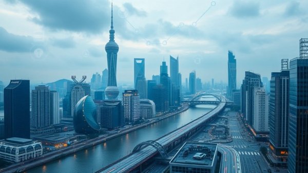 Futuristic automotive testing announcement in Jiading, Shanghai skyline.