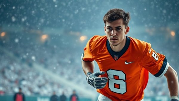 Snowy football scene during NFL Conference Championship.