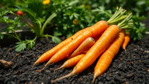 Freshly harvested carrots in a backyard planting box in Muskegon.