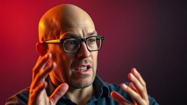 Bald man in glasses gesturing passionately on stage, Mozilla AI rebel alliance.