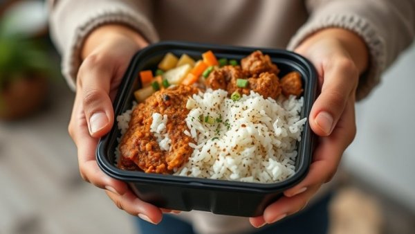 Close-up of a meal from Michigan meal kit delivery services featuring rice and vegetables.