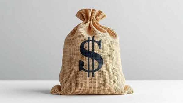 Burlap sack with dollar symbol, concept of Washington startup exit tax.