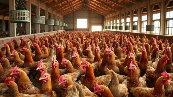 Hens in a cage-free barn as per Michigan cage-free egg law.