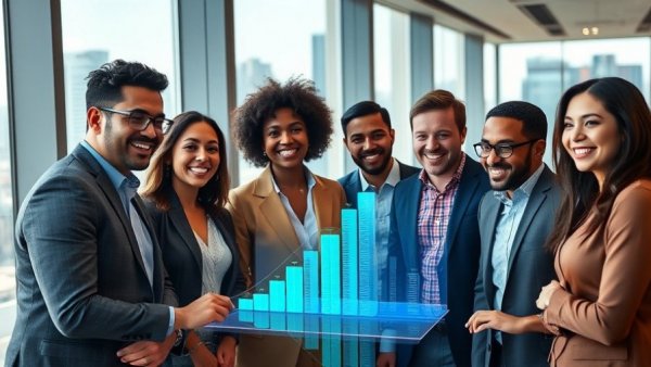 Futuristic business meeting on small business growth expectations 2026.